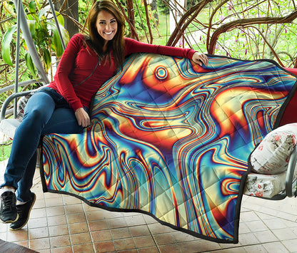 Psychedelic Wave Print Quilt