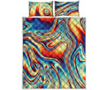 Psychedelic Wave Print Quilt Bed Set
