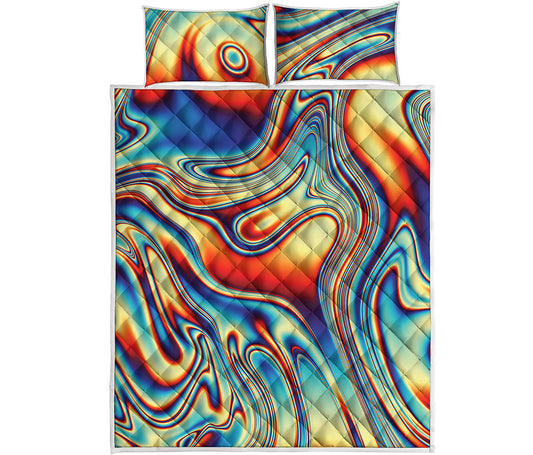 Psychedelic Wave Print Quilt Bed Set