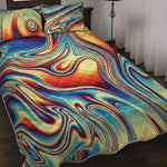 Psychedelic Wave Print Quilt Bed Set