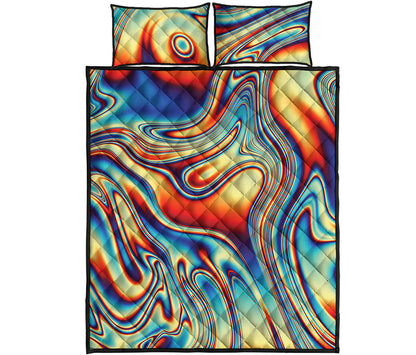 Psychedelic Wave Print Quilt Bed Set
