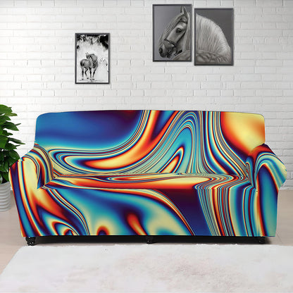 Psychedelic Wave Print Sofa Cover