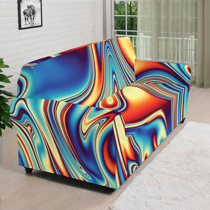 Psychedelic Wave Print Sofa Cover