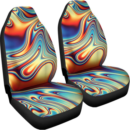 Psychedelic Wave Print Universal Fit Car Seat Covers