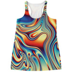 Psychedelic Wave Print Women's Racerback Tank Top