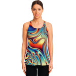 Psychedelic Wave Print Women's Racerback Tank Top