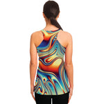 Psychedelic Wave Print Women's Racerback Tank Top