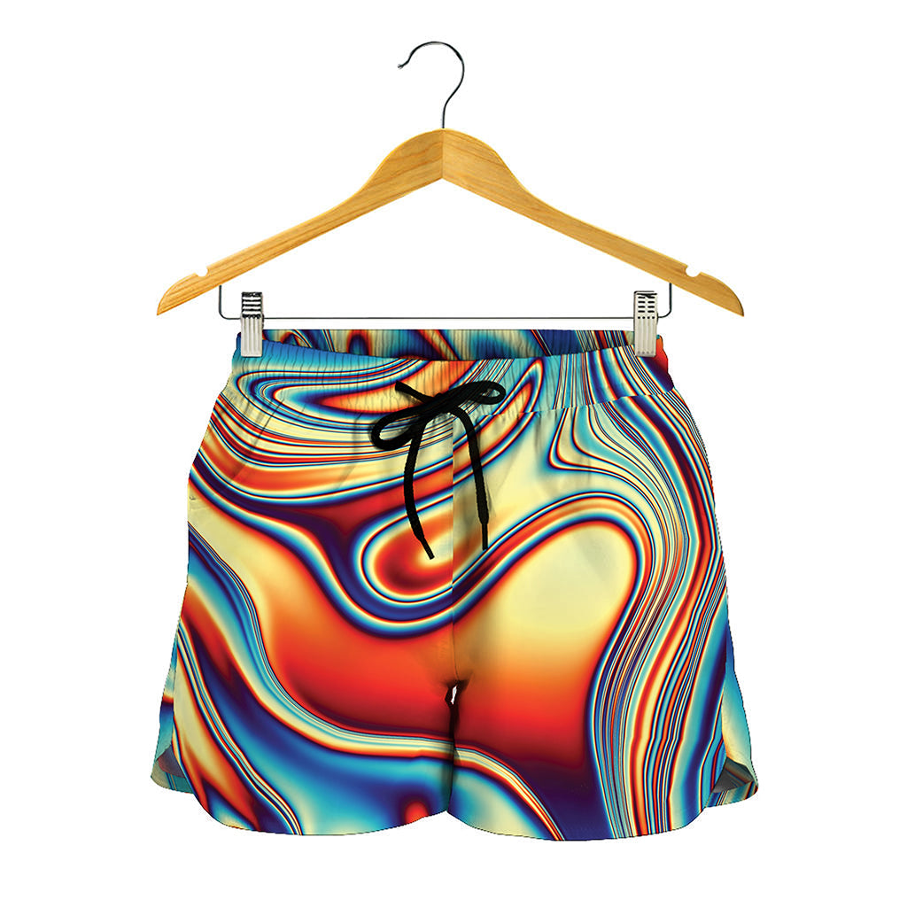 Psychedelic Wave Print Women's Shorts