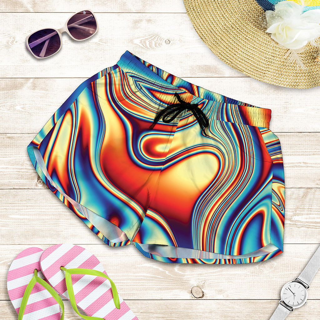 Psychedelic Wave Print Women's Shorts