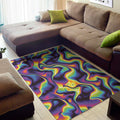 Psychedelic Wavy Print Floor Mat