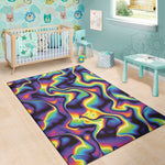 Psychedelic Wavy Print Area Rug