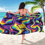 Psychedelic Wavy Print Beach Sarong Wrap