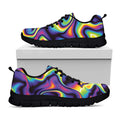 Psychedelic Wavy Print Black Running Shoes