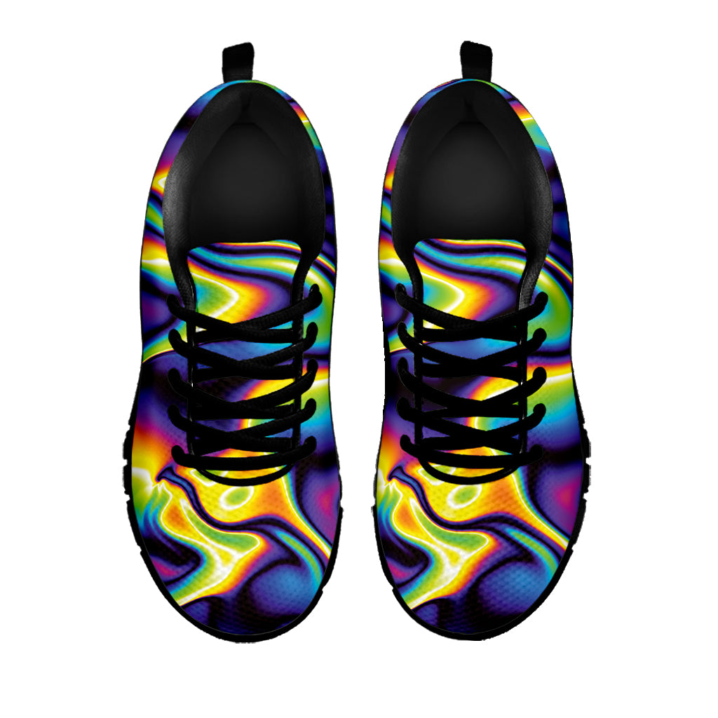 Psychedelic Wavy Print Black Sneakers