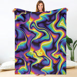 Psychedelic Wavy Print Blanket