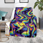 Psychedelic Wavy Print Blanket
