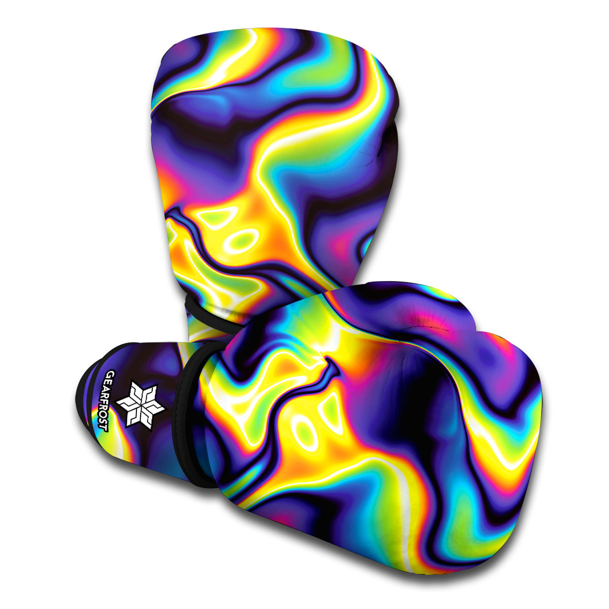 Psychedelic Wavy Print Boxing Gloves