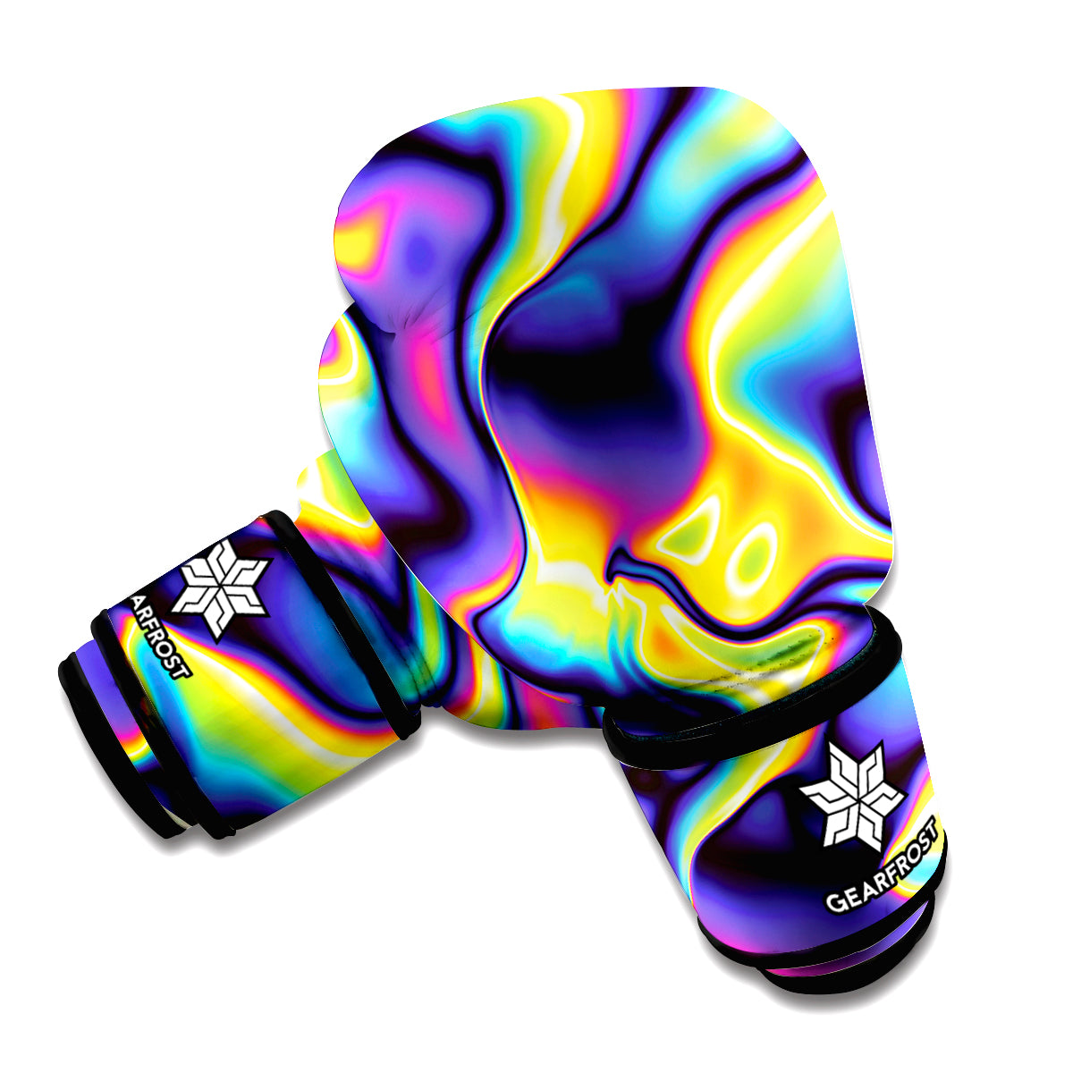 Psychedelic Wavy Print Boxing Gloves