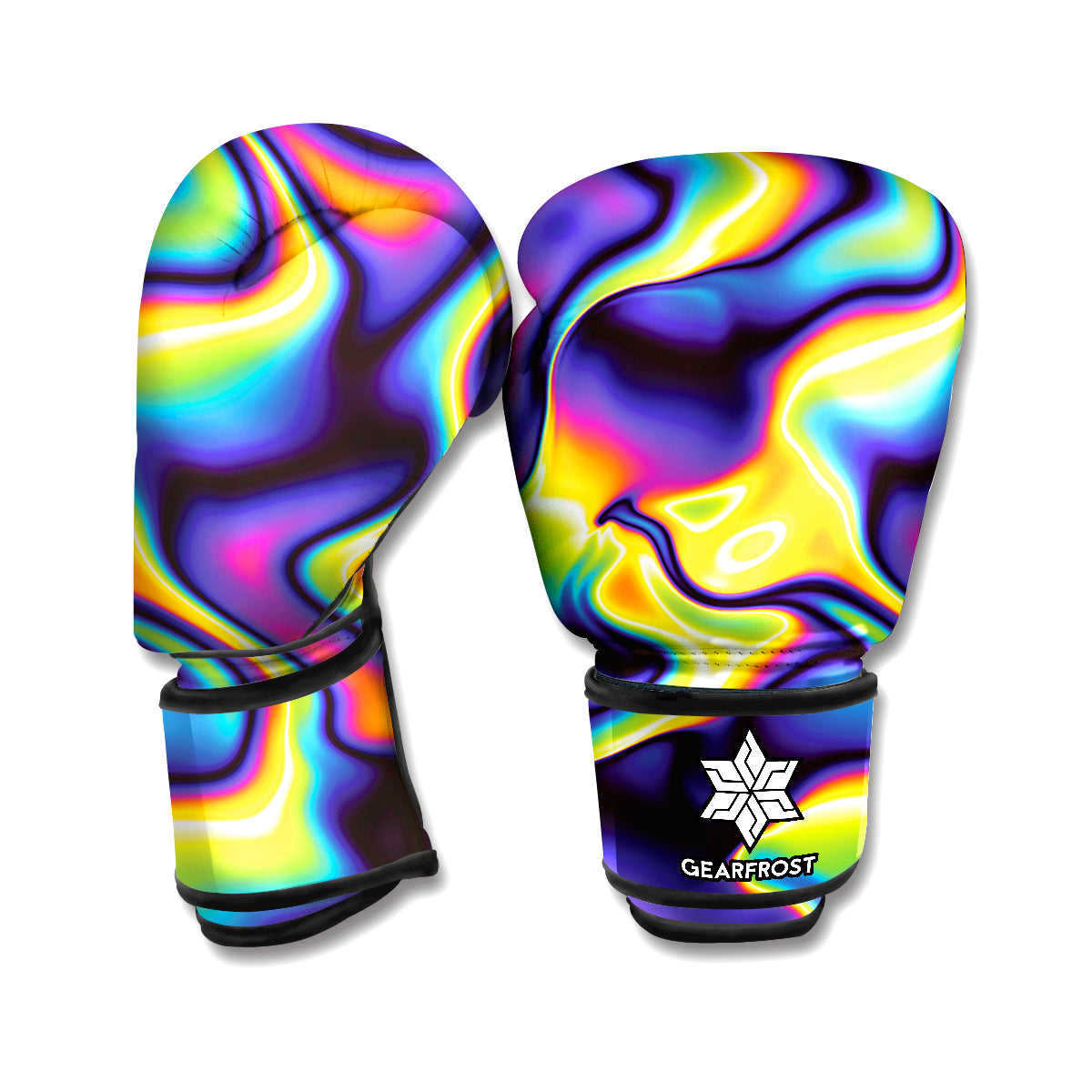 Psychedelic Wavy Print Boxing Gloves