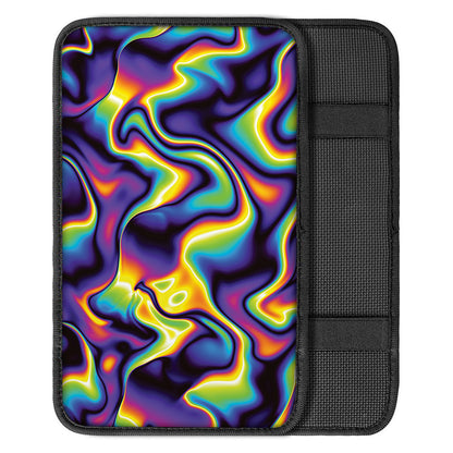 Psychedelic Wavy Print Car Center Console Cover