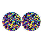 Psychedelic Wavy Print Car Coasters