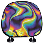 Psychedelic Wavy Print Car Headrest Covers