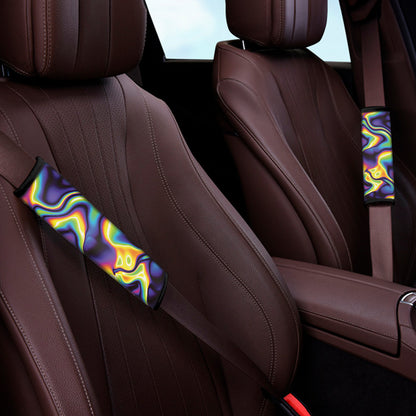 Psychedelic Wavy Print Car Seat Belt Covers