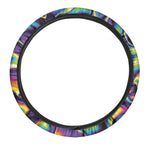 Psychedelic Wavy Print Car Steering Wheel Cover