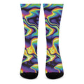 Psychedelic Wavy Print Crew Socks