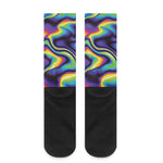 Psychedelic Wavy Print Crew Socks