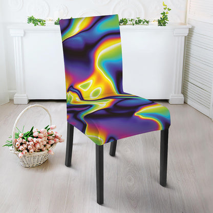 Psychedelic Wavy Print Dining Chair Slipcover