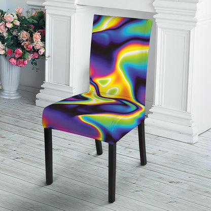 Psychedelic Wavy Print Dining Chair Slipcover