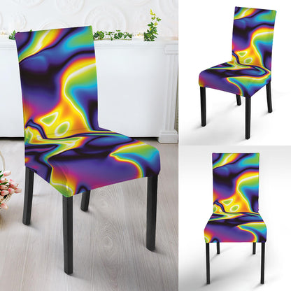 Psychedelic Wavy Print Dining Chair Slipcover