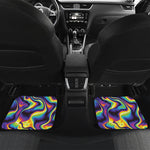 Psychedelic Wavy Print Front and Back Car Floor Mats