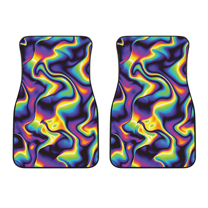 Psychedelic Wavy Print Front Car Floor Mats