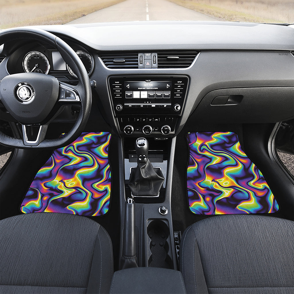 Psychedelic Wavy Print Front Car Floor Mats