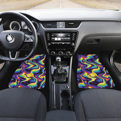 Psychedelic Wavy Print Front Car Floor Mats