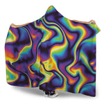Psychedelic Wavy Print Hooded Blanket