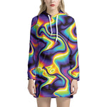Psychedelic Wavy Print Hoodie Dress