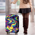 Psychedelic Wavy Print Luggage Cover