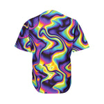 Psychedelic Wavy Print Men's Baseball Jersey
