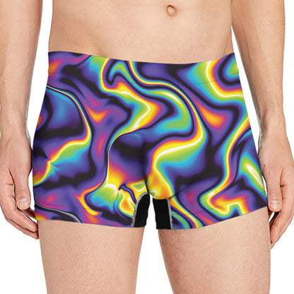 Psychedelic Wavy Print Men's Boxer Briefs