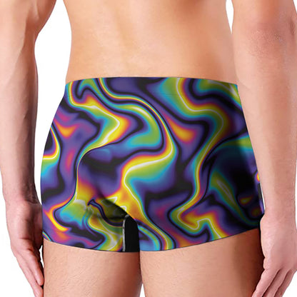 Psychedelic Wavy Print Men's Boxer Briefs