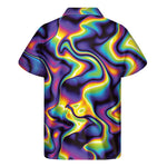 Psychedelic Wavy Print Men's Short Sleeve Shirt