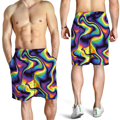 Psychedelic Wavy Print Men's Shorts