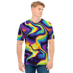 Psychedelic Wavy Print Men's T-Shirt
