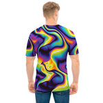 Psychedelic Wavy Print Men's T-Shirt