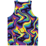 Psychedelic Wavy Print Men's Tank Top