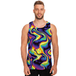 Psychedelic Wavy Print Men's Tank Top