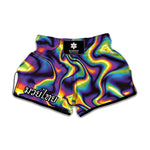 Psychedelic Wavy Print Muay Thai Boxing Shorts